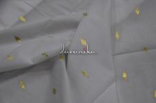 75 Grams Gold Zari Jacquard Diamond Butta on Dyeable Pure Cotton Voile Fabirc 44inch